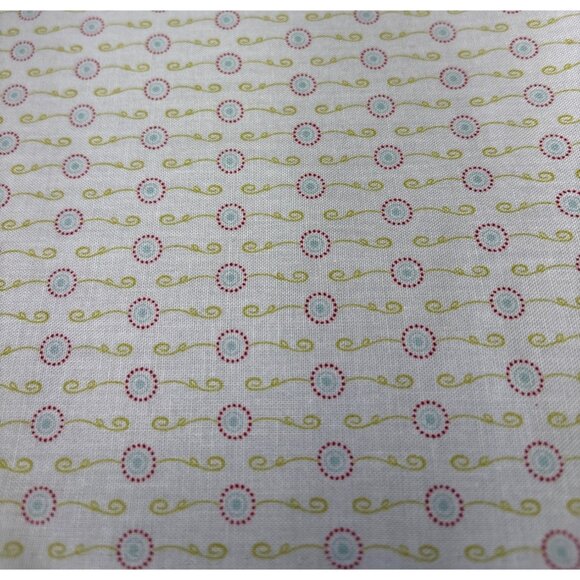 Whimsical Dotted Floral Cotton Quilting Fabric 1/2 yard Soft Pastel Geometric De - Picture 1 of 12